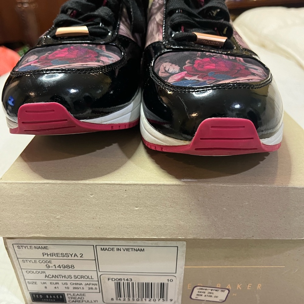 Ted Baker London Phressya 2 Floral Sneakers Women’s Size 10 / UK 8/ EU 41 - Picture 2 of 7
